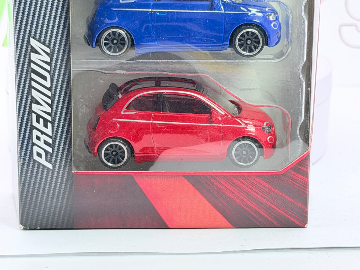 Fiat 500 Elettica C Majorette 1/55 Blu Rosso Giallo