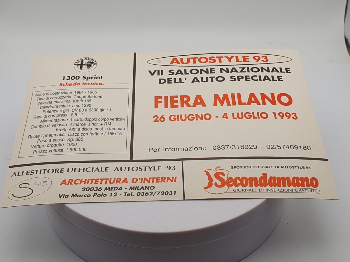 Alfa Romeo 1300 Sprint 20x15cm / 8x6 inch - RikiToys - RikiToys#