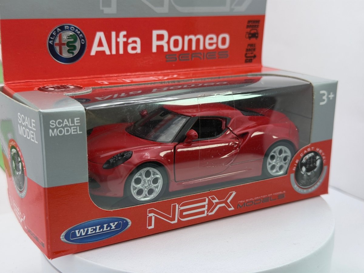 Alfa Romeo 4C Coupé Welly 1/38 Rosso - RikiToys - Welly