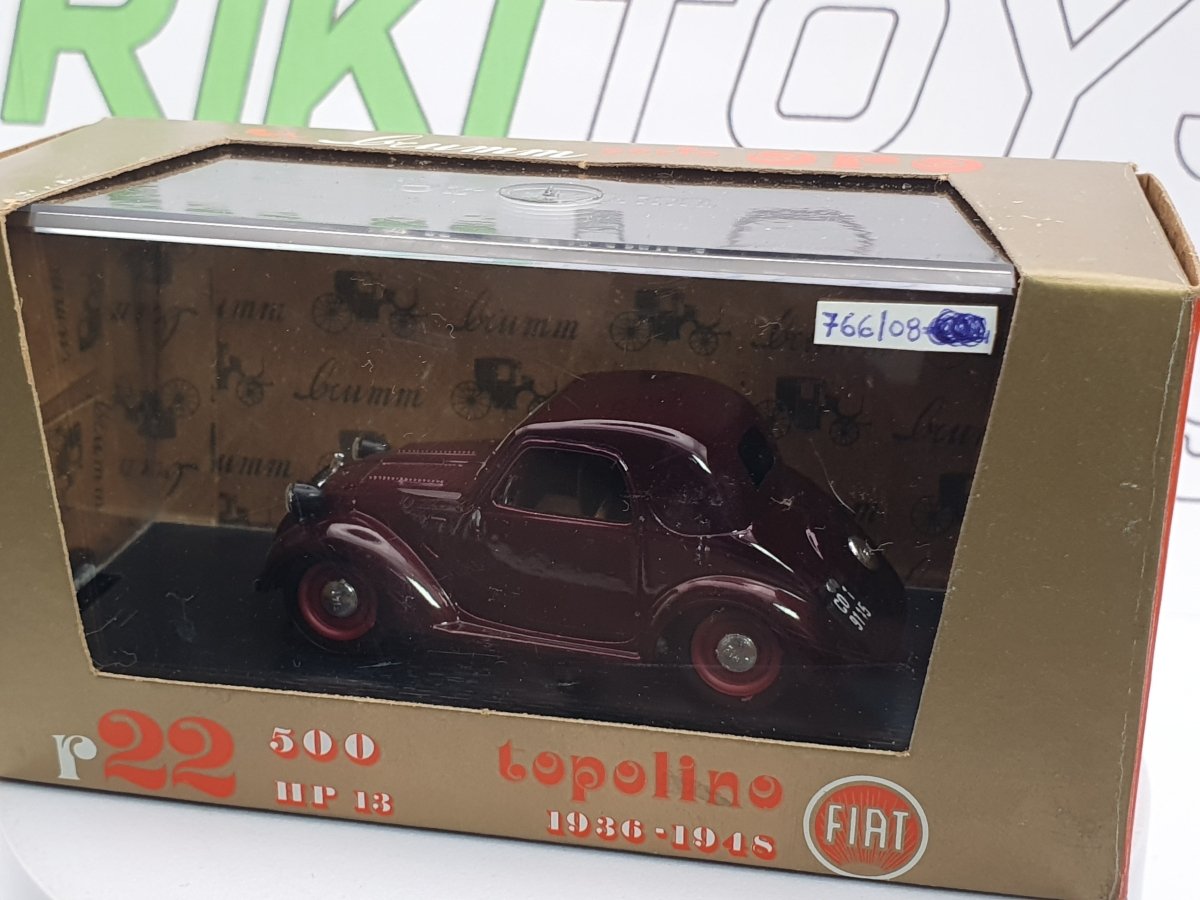 Fiat 500 A Topolino Brumm 1/43 Bordeaux 1936 - RikiToys - Brumm