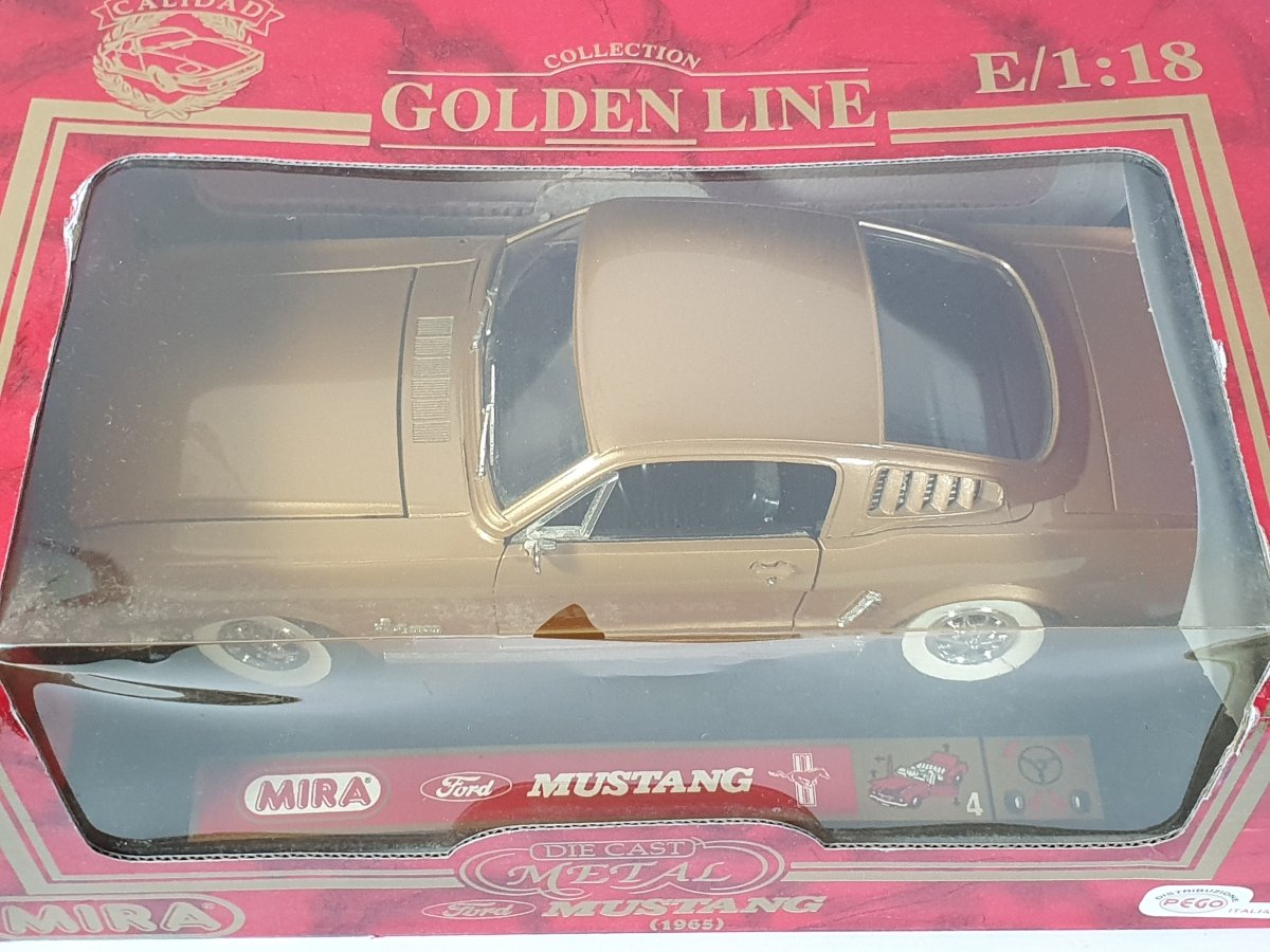 Ford Mustang Fastback Mira 1/18 Oro 1965 - RikiToys - Mira
