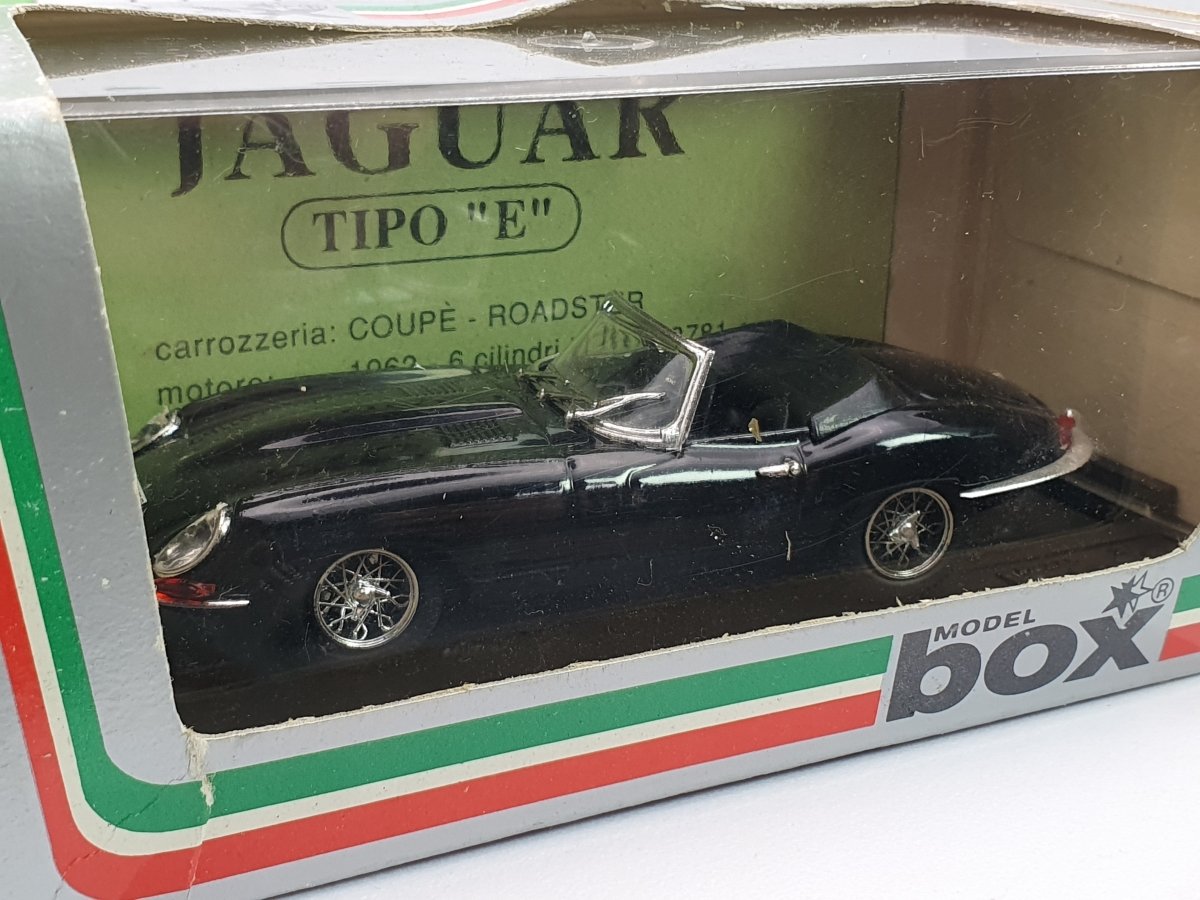 Jaguar E Type Box Model 1/43 Nero 1961 - RikiToys - Box Model