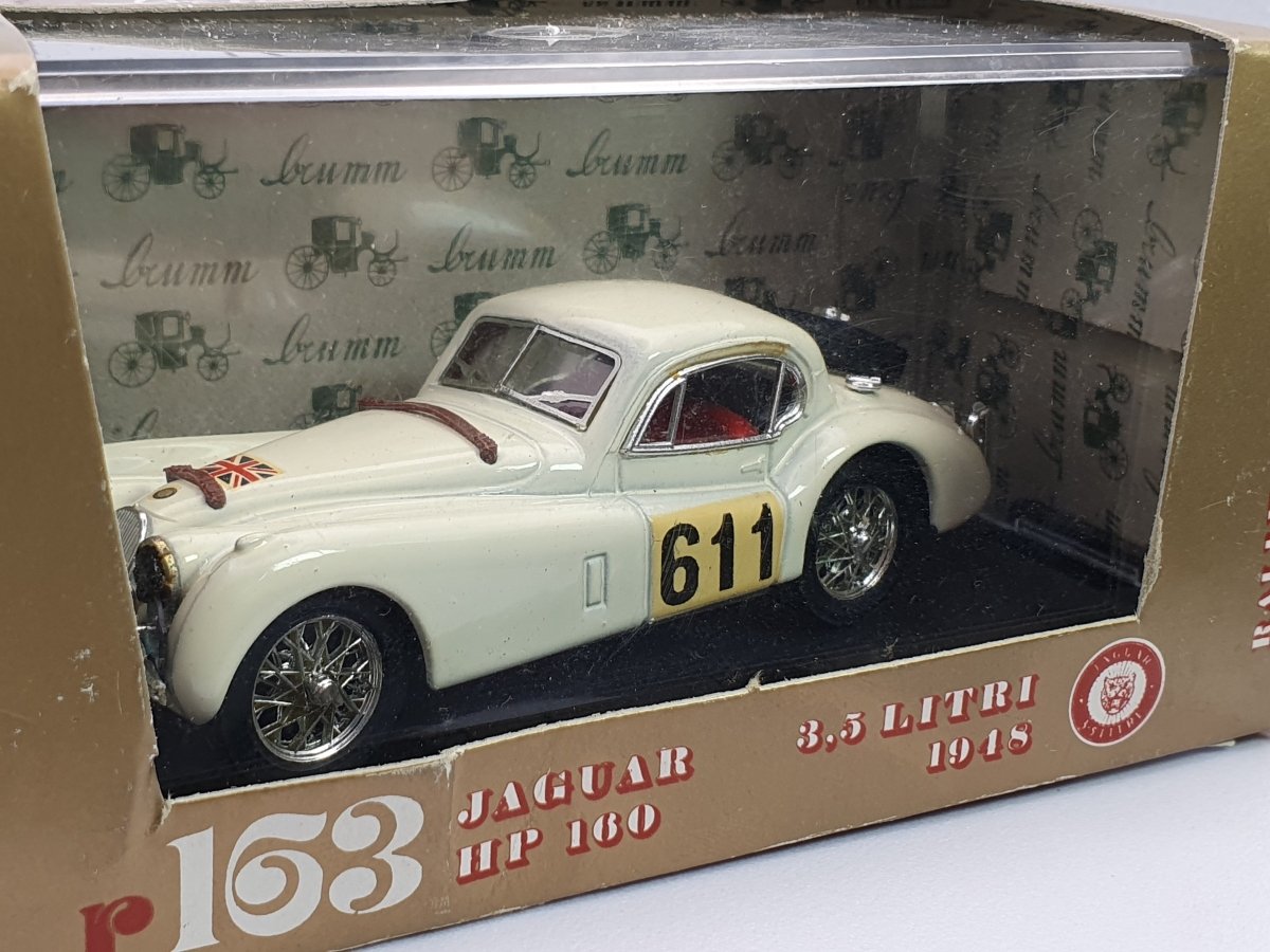 Jaguar XK 120 Coupè Brumm 1/43 Bianco 1948 - RikiToys - Brumm