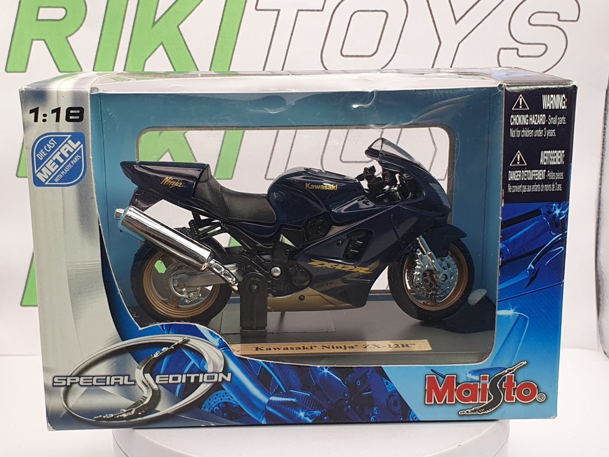 Kawasaki Ninja ZX 12 R Maisto 1/18 Blu - RikiToys - Maisto#