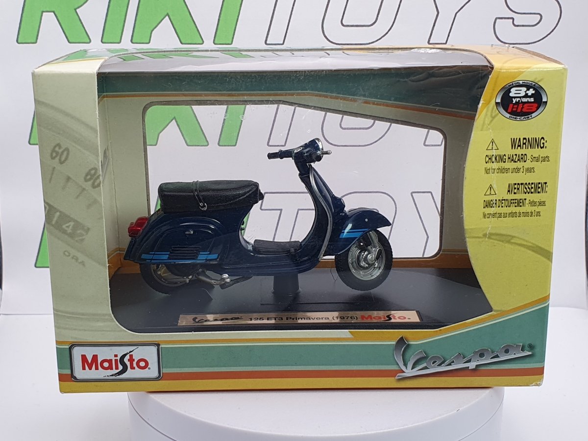 Piaggio Vespa 125 ETR Maisto 1/18 Blu - RikiToys - Maisto#