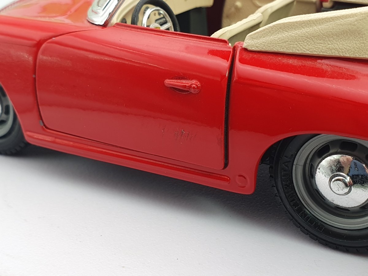 Porsche 356 B Cabrio Burago 1/24 Rosso 1961 - RikiToys - Burago