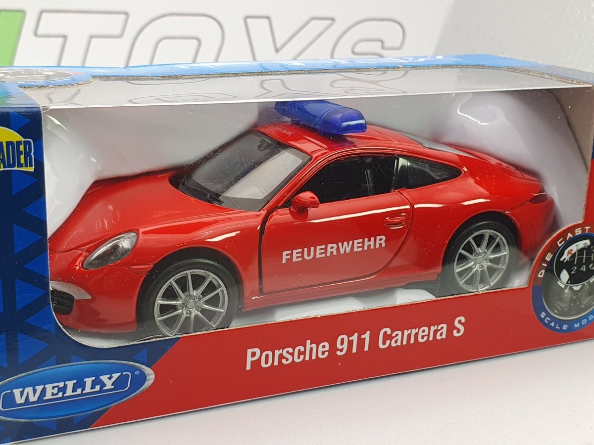 Porsche 911 Feuerwehr Welly 1/40 Rosso - RikiToys - Welly