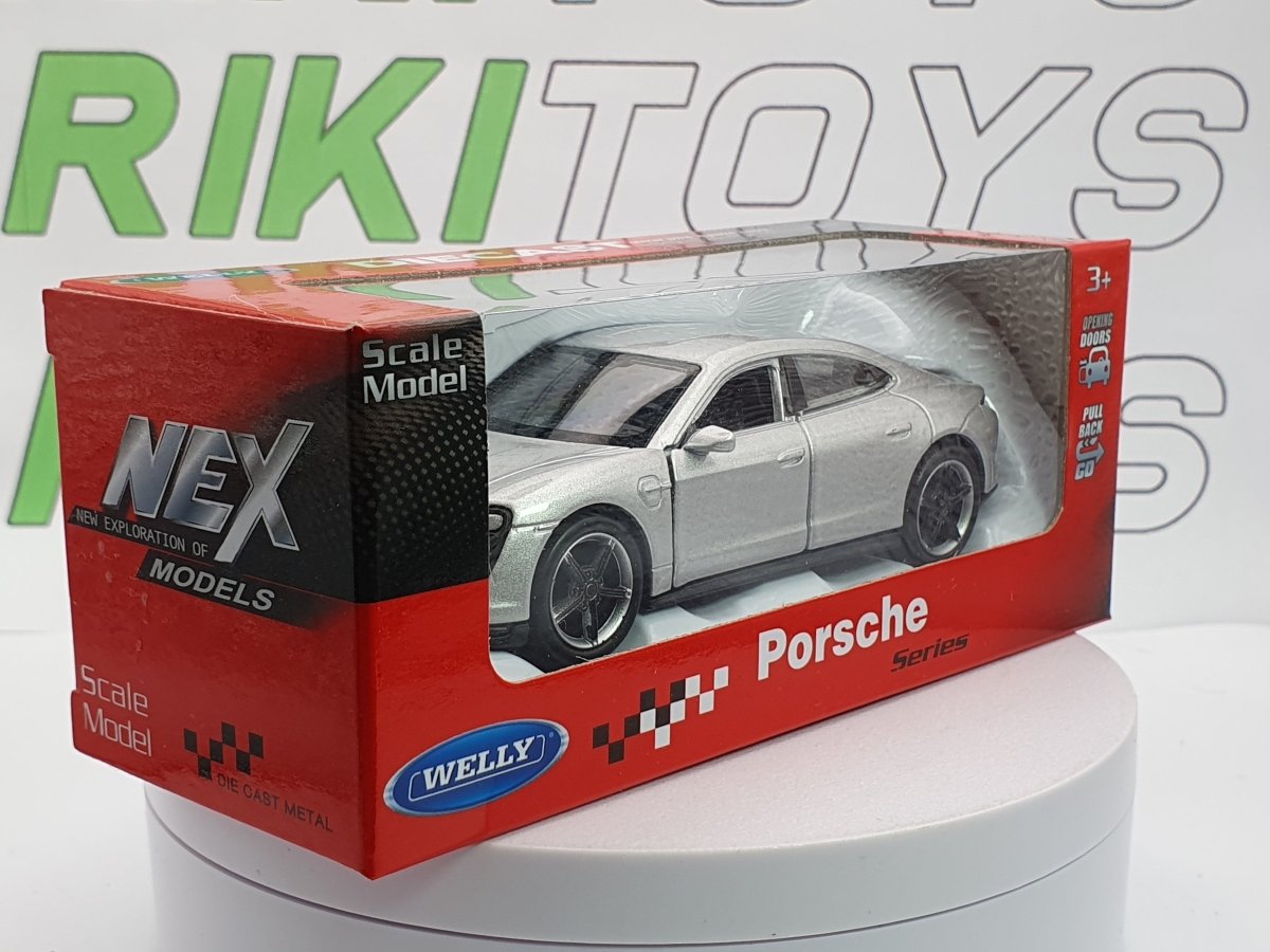 Porsche Taycan Welly 1/38 Argento 2019 - RikiToys - Welly#