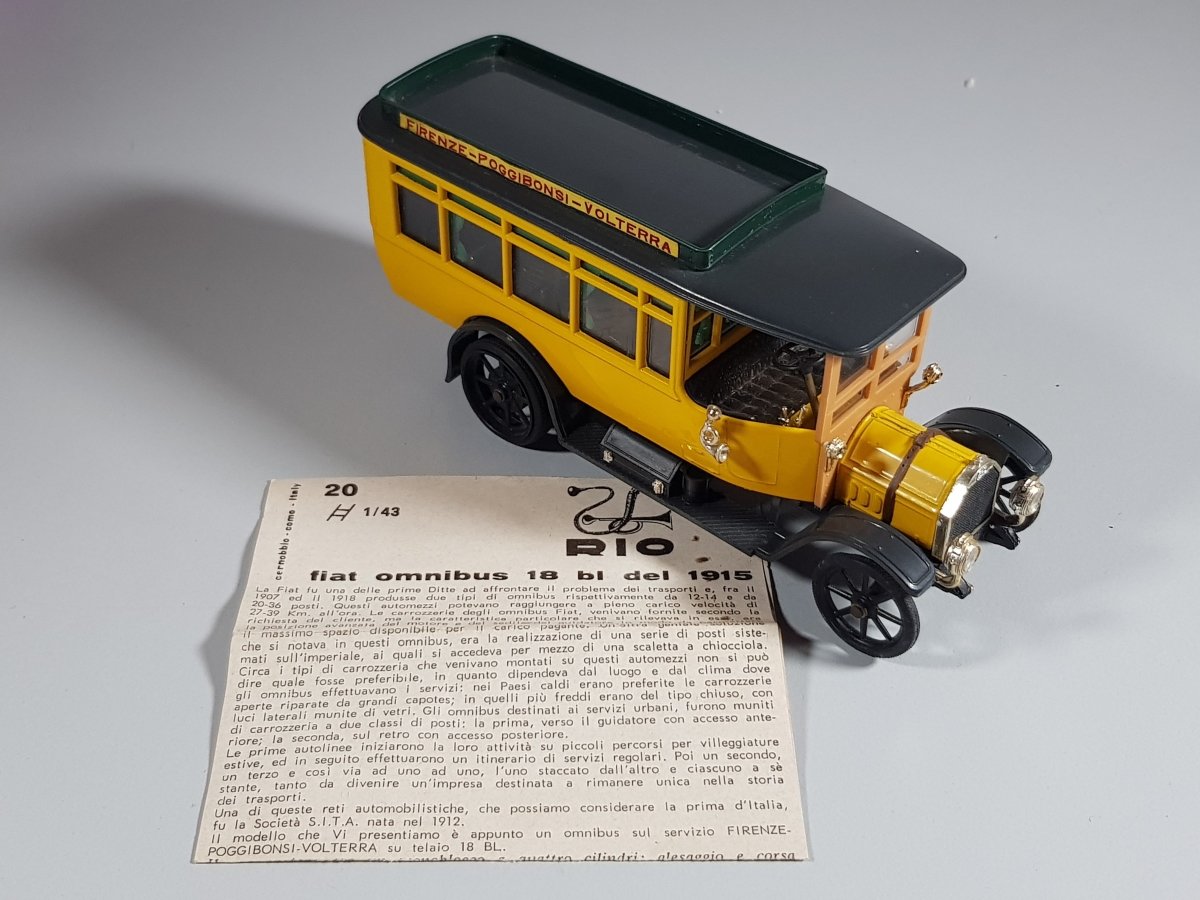 1:43 RIO Fiat 18Bl Truck Pirelli & C. 1917 Light Blue