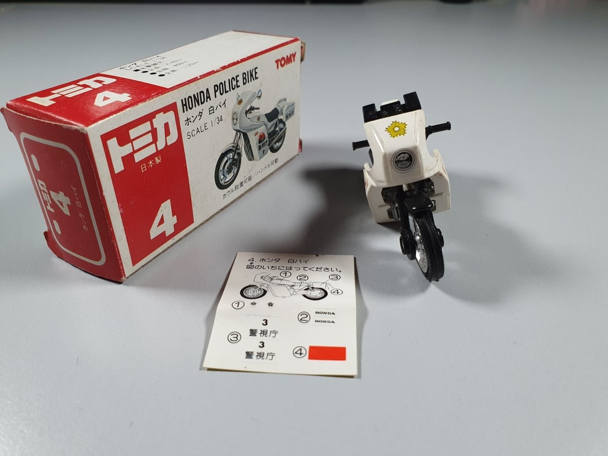 Honda "Police Bike" N°4 Tomy 1/34 Con Scatola - RikiToys - Tomy#