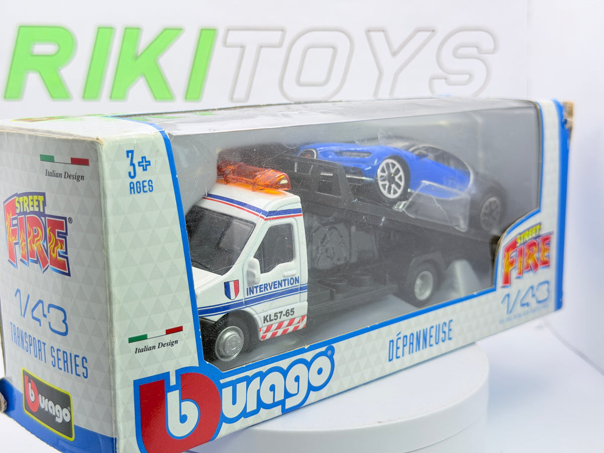 Carro attrezzi+Bugatti Veyron Burago 1/43 Bianco