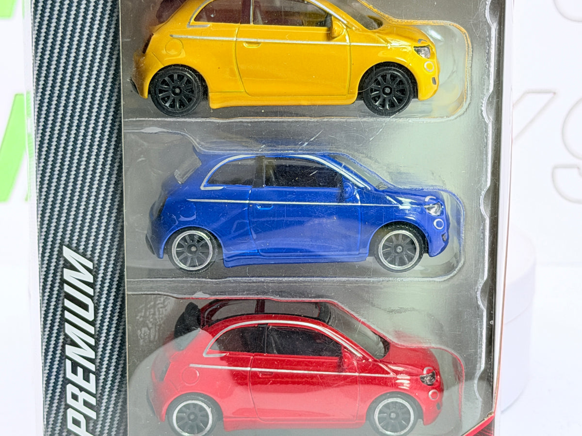 Fiat 500 Elettica C Majorette 1/55 Blu Rosso Giallo