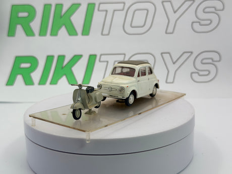 Fiat 500 N + Vespa Vitesse 1/43 Bianco 1957
