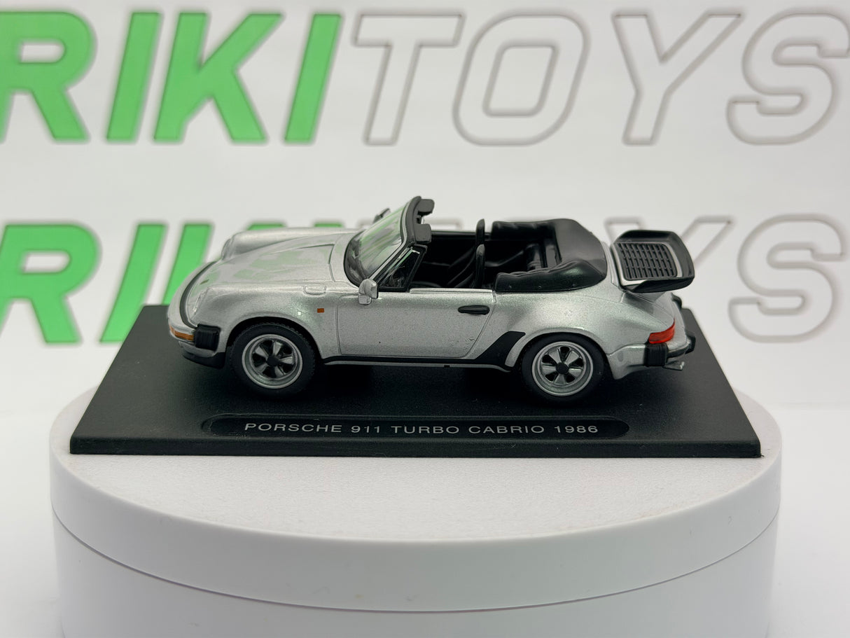 Porsche 911 Turbo Cabrio Edicola 1/43 Argento 1986