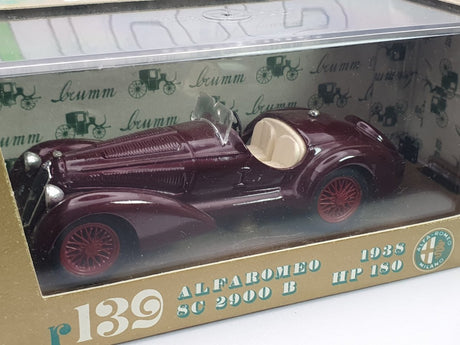 Alfa Romeo 2900 B 8C Brumm 1/43 Amaranto 1938 - RikiToys - Brumm