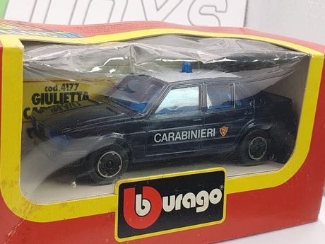 Alfa Romeo Giulietta Carabinieri Burago 1/43 Blu 1977 - RikiToys - Burago