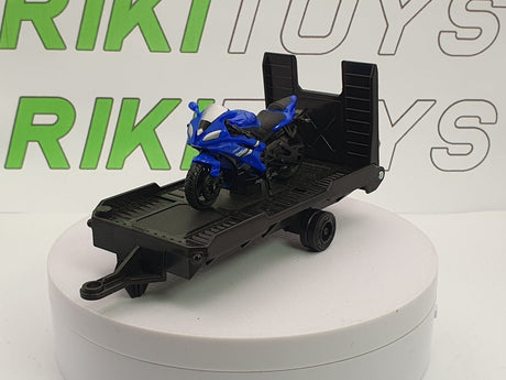 Carrello+moto Yamaha Ken Toys 1/43 Blu - RikiToys - Ken Toys#