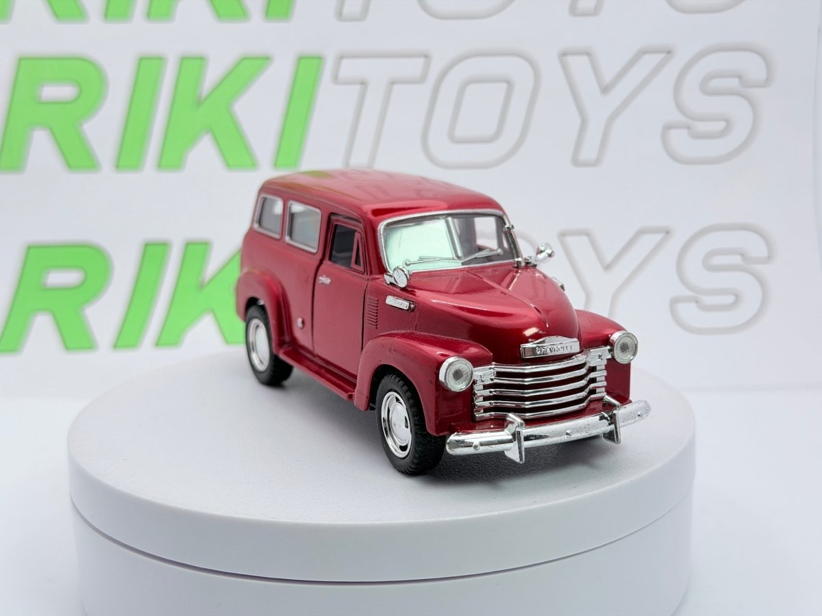 Chevrolet Suburban Kinsmart 1/36 Rosso metallizzato 1950 - RikiToys - Kinsmart