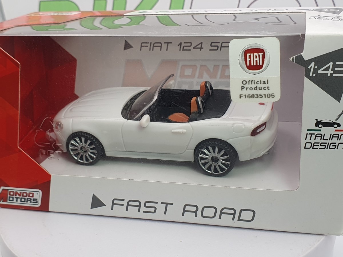 Fiat 124 Spider MondoMotors 1/43 Bianco 2016 - RikiToys - MondoMotors
