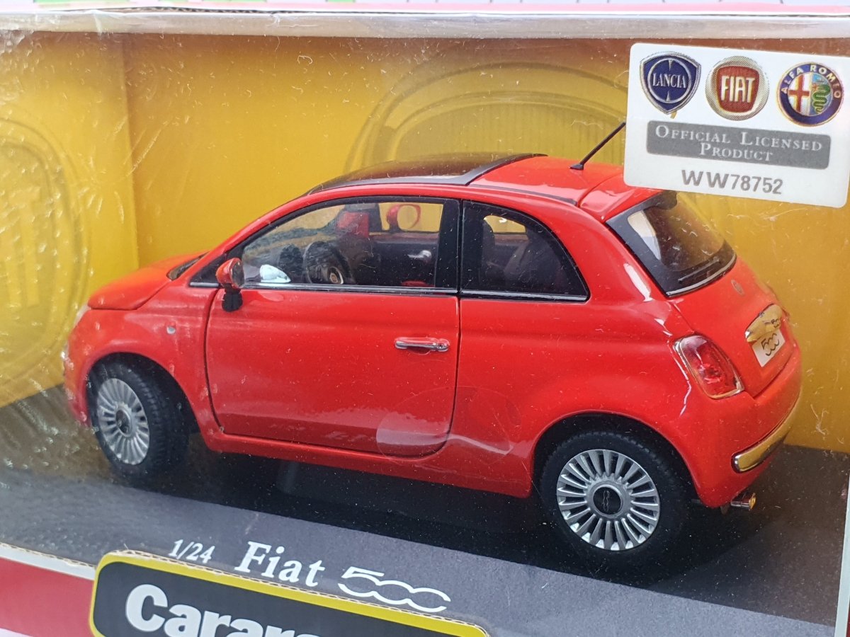 Fiat 500 Cararama 1/24 Rosso 2007 - RikiToys - Cararama#