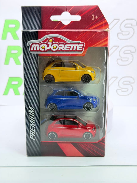 Fiat 500 Elettica C Majorette 1/55 Blu Rosso Giallo - RikiToys - Majorette#