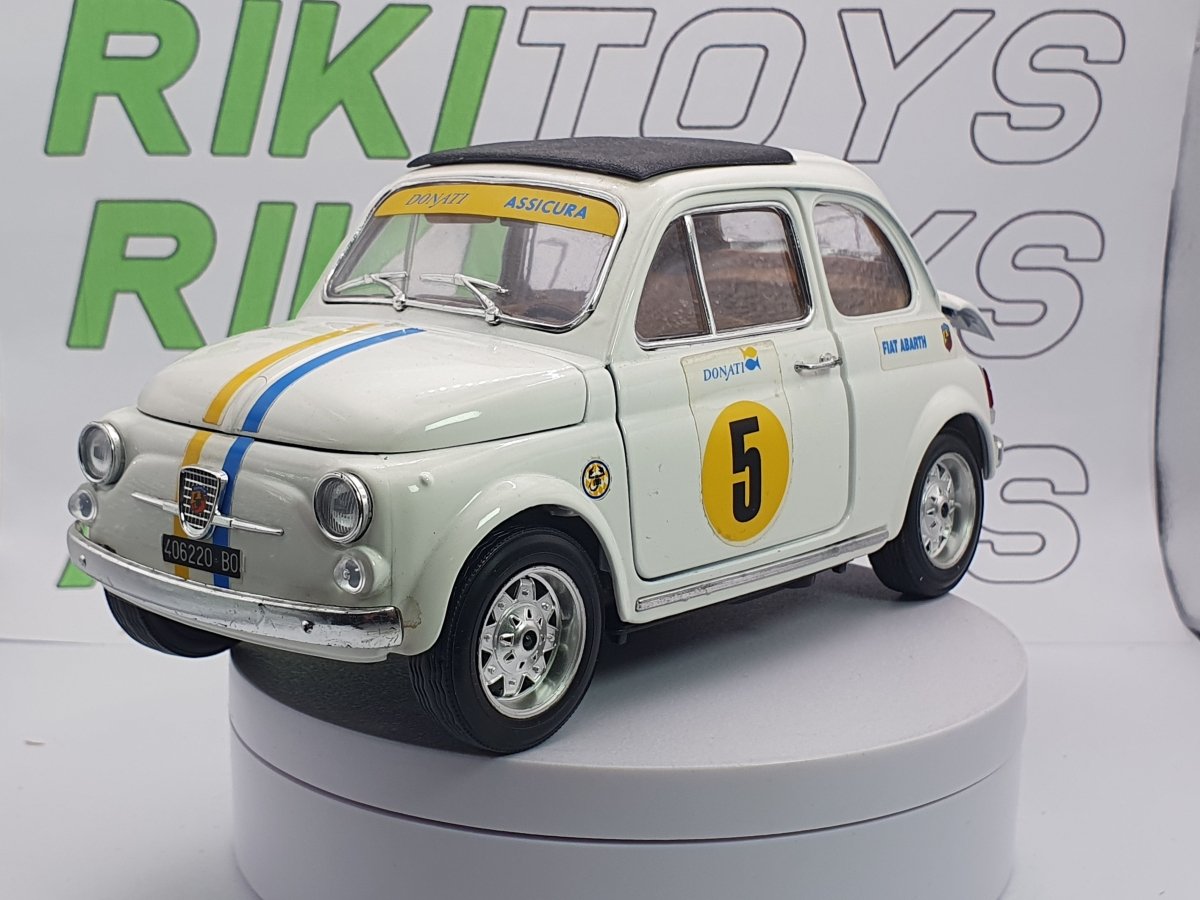 Fiat Abarth 500 Burago 1/16 Bianco 1968 - RikiToys - Burago