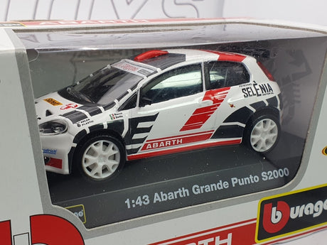 Fiat Abarth Grande Punto Burago 1/43 Bianco 2007 - RikiToys - Burago