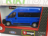 Fiat Ducato Minibus Burago 1/43 Blu - RikiToys - Burago