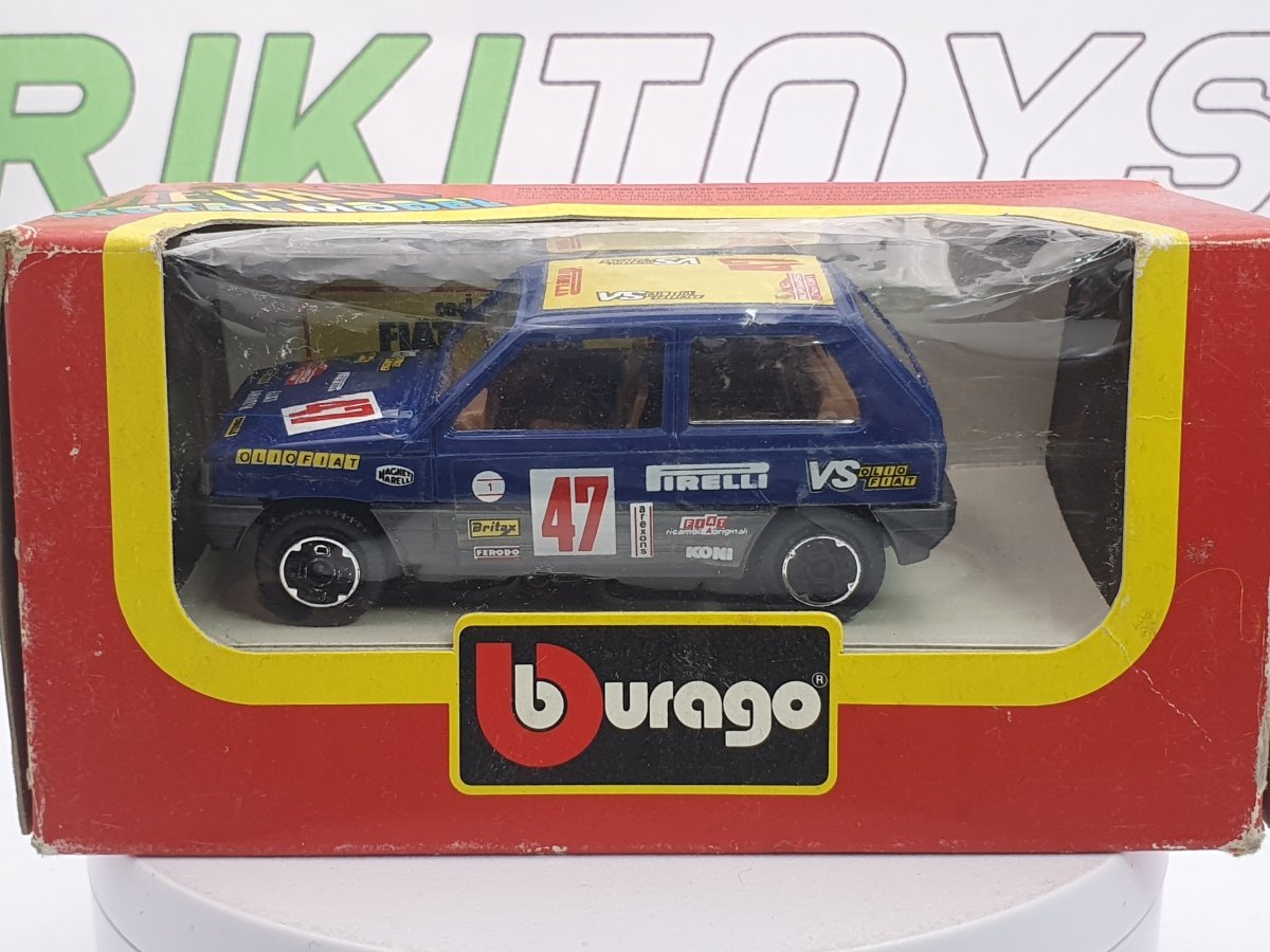 Fiat Panda 141 Rally Burago 1/43 Blu 1980 - RikiToys - Burago
