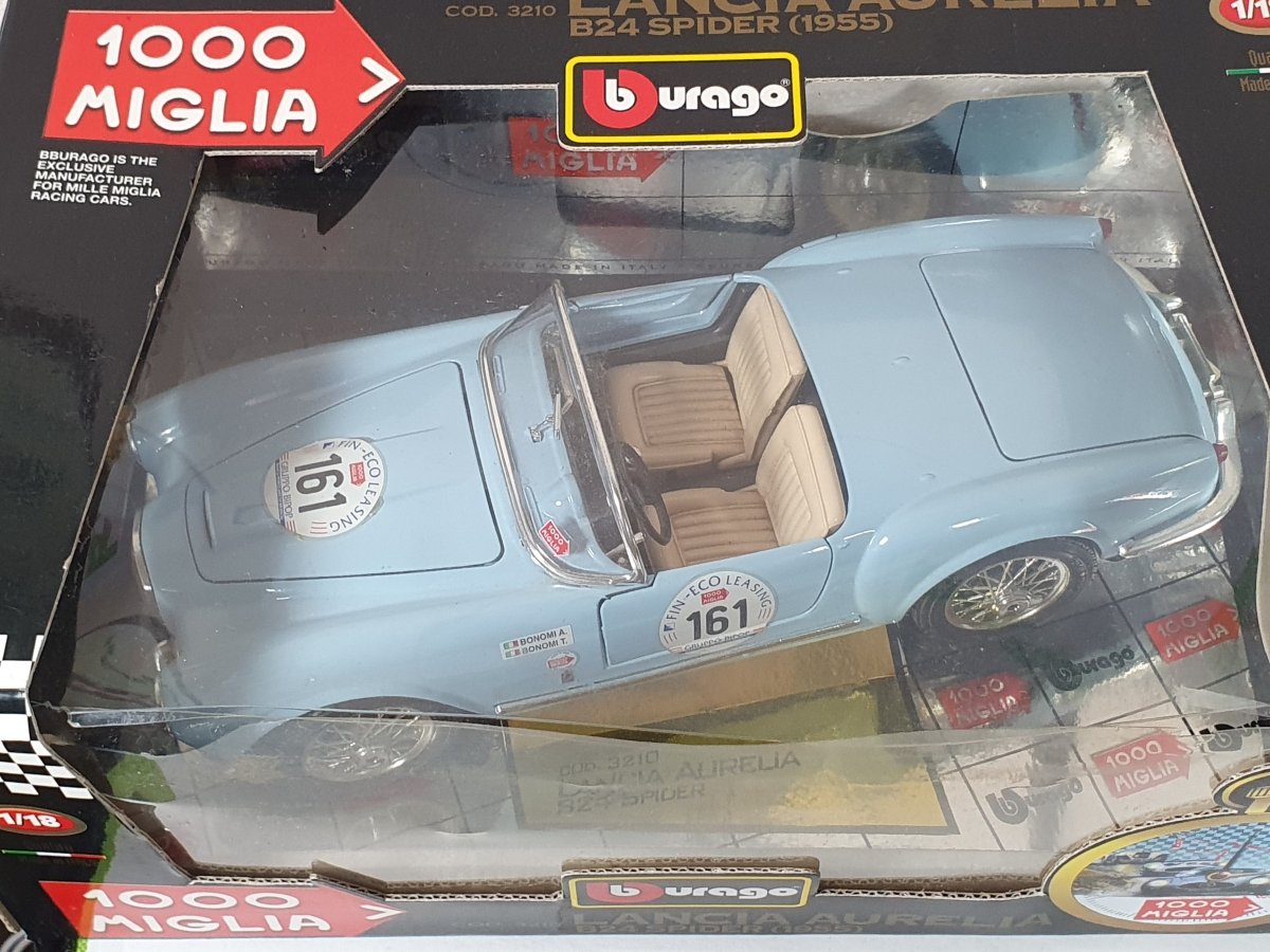 Lancia Aurelia B 24 Burago 1/18 Azzurro 1955 - RikiToys - Burago