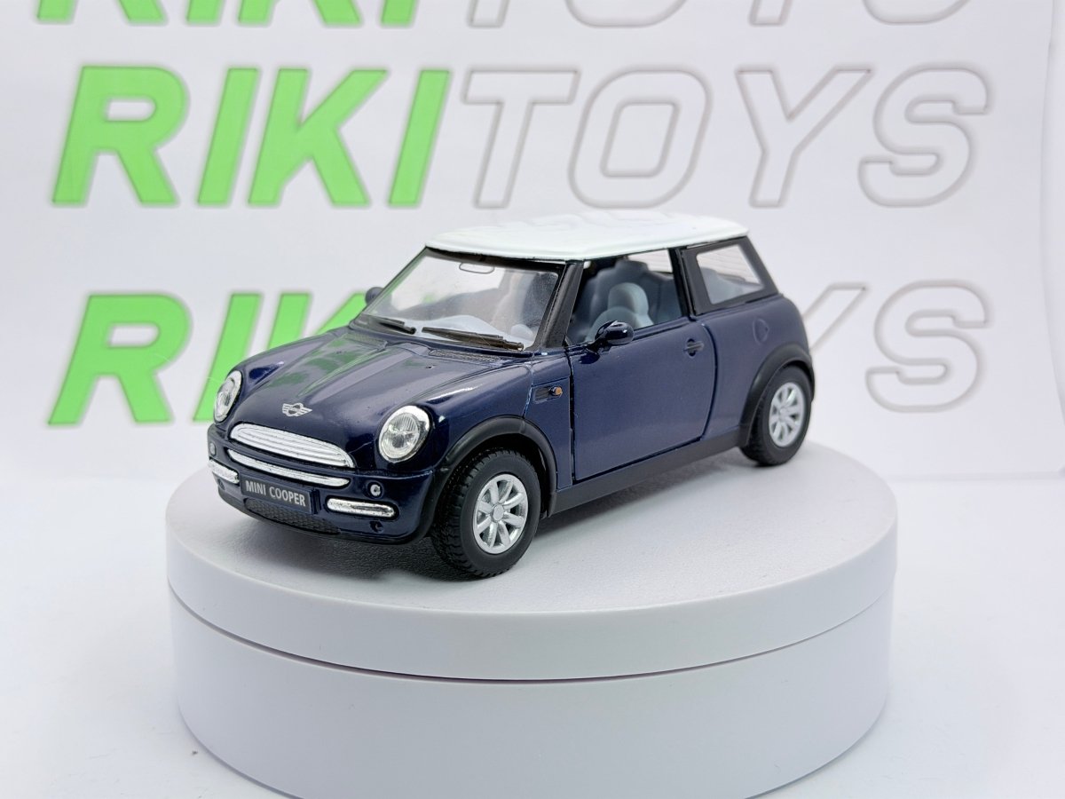 Mini Cooper Kinsmart 1/28 Blu metallizzato - RikiToys - Kinsmart