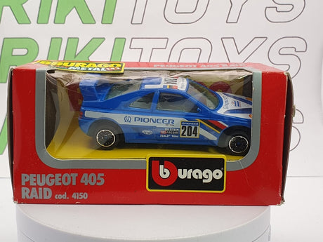 Peugeot 405 Raid Burago 1/43 Bluette 1988 - RikiToys - Burago