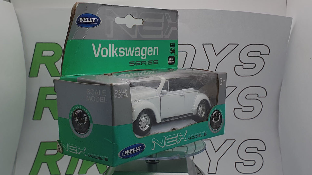 Volkswagen Maggiolone Cabrio Welly 1/38 Bianco  1974
