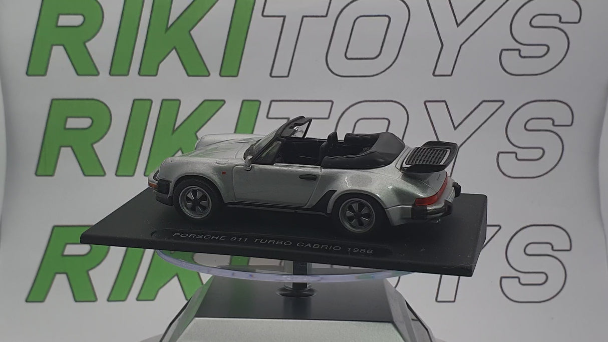 Porsche 911 Turbo Cabrio Edicola 1/43 Argento 1986